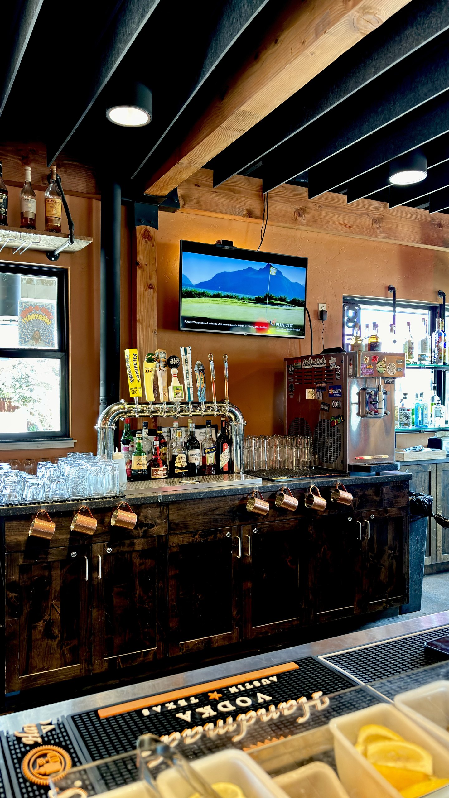 Beer taps at HomeSlice Pizza North Main
